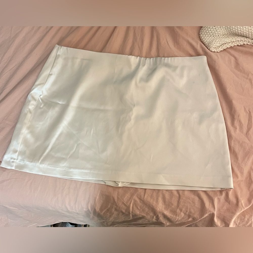 White Satin XL Skirt